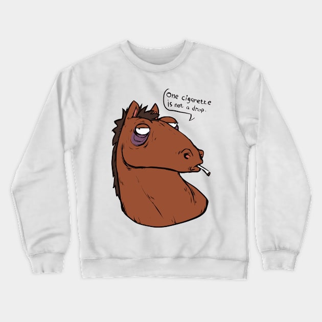 horse with a cigarette Crewneck Sweatshirt by GAlexV